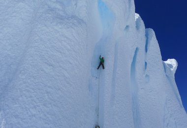 Guido Unterwurzacher kurz unterhalb des Gipfels