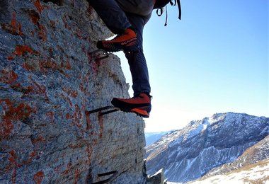 Am Klettersteig: wenig Kraftaufwand durch Stetigkeit und sicheres Gefühl