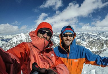 Hansjörg und Matthias Auer am letzten Gipfel - dem Rostizkogel. © Hansjörg Auer