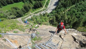 Die Leiter nach der Gamsstube- Ölberg Klettersteig Pfitschertal