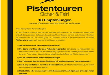 Pistentouren – sicher und fair! 10 Empfehlungen des Alpenvereins.