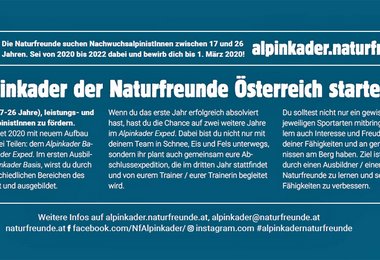 Der Alpinkader der Naturfreunde Österreich startet 2020