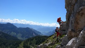 Die ersten Meter im Klettersteig
