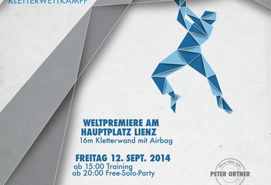 Das offizielle Plakat des ersten "Free-Solo-Master" Bewerbes in Osttirol