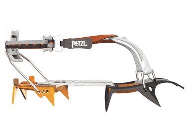 Hinten Alu und vorne Stahl - Petzl Irvis Hybrid Steigeisen.