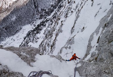 David Lama an der Loska Stena (c) Peter Ortner