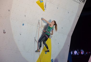 Jessica Pilz in der Disziplin Lead. (Foto: Peter Feeg) 
