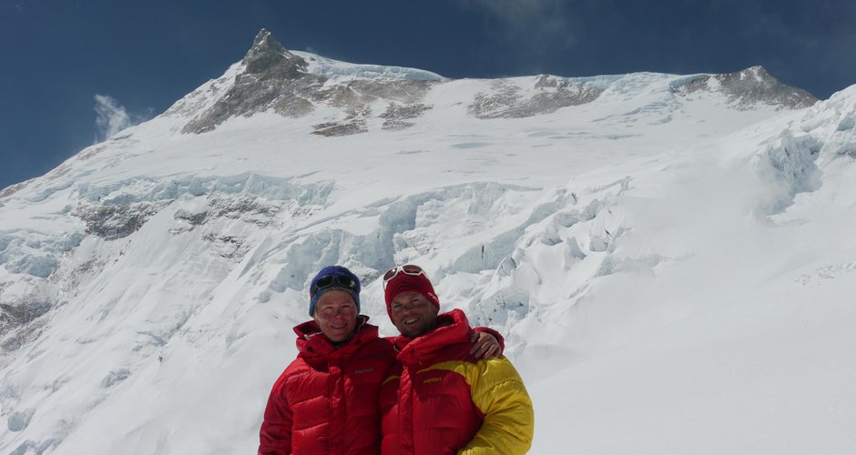 Alix von Melle und Luis Stitzinger 2012 am Manaslu, 8163 m, Nepal (c) GoClimbAMountain – Stitzinger/von Melle