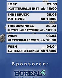 Termine der Boreal & Petzl Climbingtour in Österreich