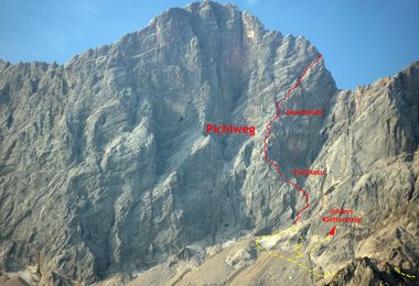 Der Pichlweg in der Dachstein Südwand. Ein beliebter Klassiker.