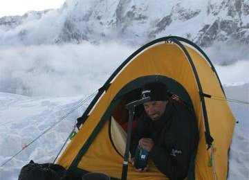 Ralf in Lager I; Foto: Veikka Gustaffson