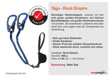 Der Preistipp geht an das Rock Empire Siga Klettersteigset