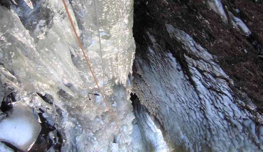 Joggl Steinhauser in der 5ten Seillänge