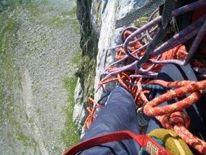 Der ausgesetzte 7. Standplatz über dem großem Dach