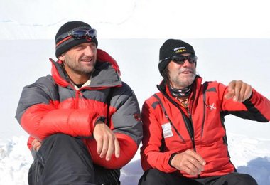 Christian Stangl und Hans Kammerlander im BC des Mt. Tyree