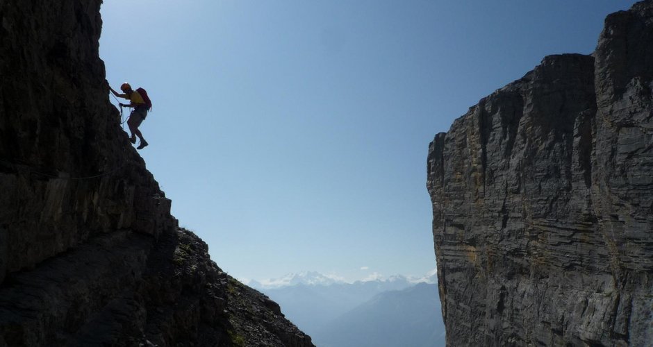 Beim längsten Klettersteig der Schweiz am Daubenhorn ist die Ausdauer ein Überlebensfaktor