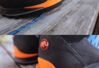 Die Steigeisenaufnahme vorne und hinten.