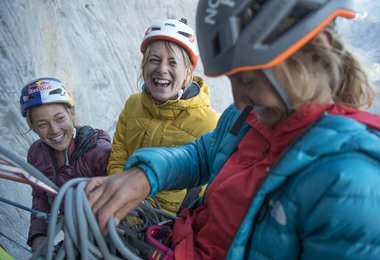 Sasha DiGiulian, Matilda Söderlund und Brette Harrington © Jan Novak/Red Bull Content Pool