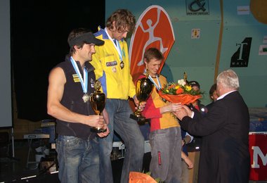 Siegerehrung Männder (Fischhuber, Shalagin, Baumann v.l.n.r.)