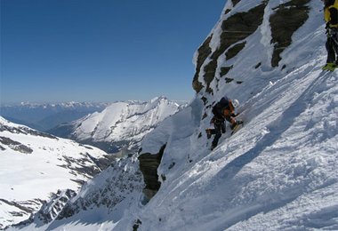 Die letzten Meter in der Riffl Nordwand