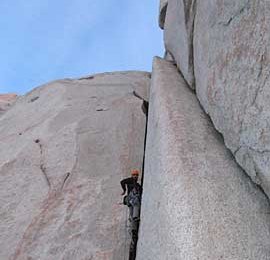 Alexander in der steilen 4. Seillänge