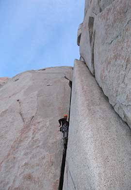 Alexander in der steilen 4. Seillänge