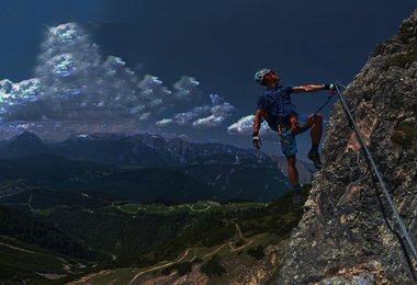 Bei Regen am Klettersteig