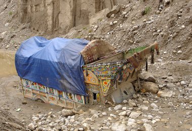 Karakorum Highway weggespült