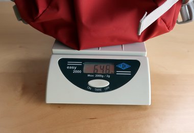 Das Gewicht bei unserem Scopi 32: 648 Gramm