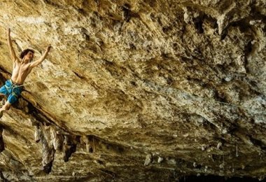 Adam Ondra bei der on sight Begehung von Il Domani 9a  