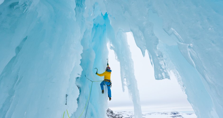  Albert Leichtfried, Eiskletterprofi und einer der Alps Bergführer beim Eiskletteropening 2017 in Action