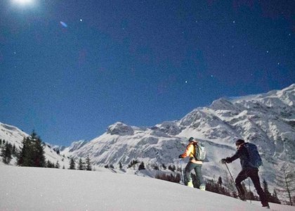Sternenklarer Himmel und vom Mond beleuchtete Berge – eine mystische Welt (Foto: ServusTV)
