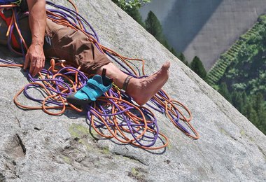 Der Ventic Air am Ende einer Mehrseillängentour.