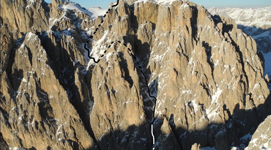 Die von Hermann Comploj gewählte Linie für die Skibefahrung (c) Hermann Comploj