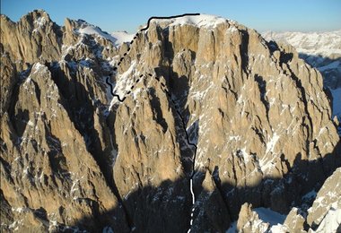 Die von Hermann Comploj gewählte Linie für die Skibefahrung (c) Hermann Comploj