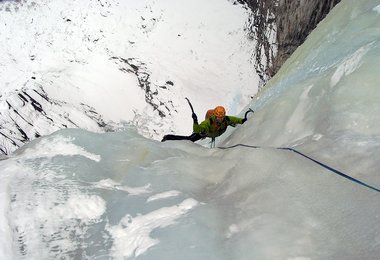 Hajo Friederich in der dritten Seillänge.