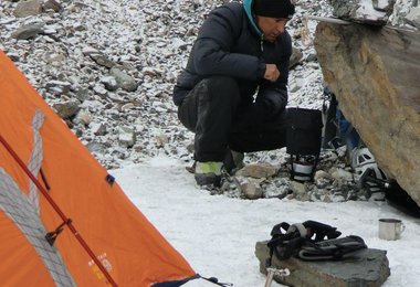 Biwak am letzten Moränenhügel © Gerlinde Kaltenbrunner