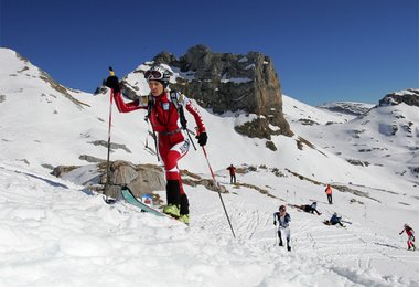 Die überragende Österreichische Meisterin im Schibergsteigen 2008, Lydia Prugger aus Ramsau/Steiermark, Bild: Alfred Ruff