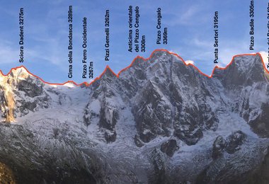 Übersicht der großen Überschreitung im Val Bondasca; Foto: Vittorio Scartazzini