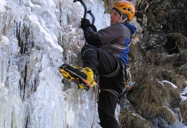 Joggl Steinhauser in der 3ten Seillänge