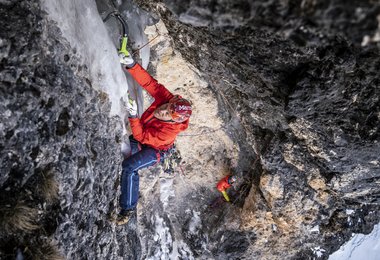 Albert Leichtfried in der 4. Seillänge der Route "Full Contact" , M9 (c) Stefan.Voitl