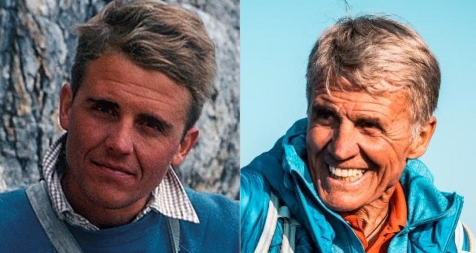 Peter Habeler mit 25 und mit 77 Jahren; Foto links Otti Wiedmann; Foto rechts Archiv Peter Habele