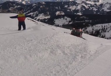 Schlechte Karten für den Skiläufer - plötzlich taucht ein Seil auf...