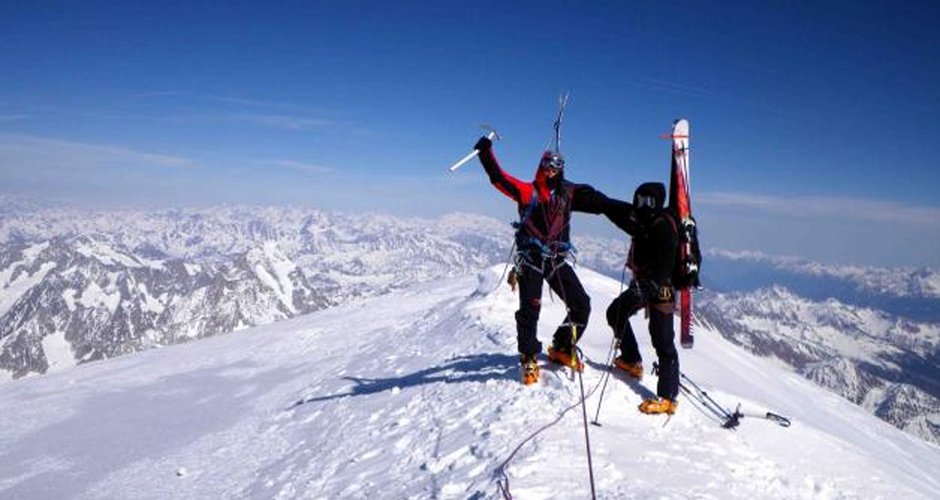 Auf dem Gipfel des Mt. Blanc