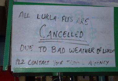 Alle Flüge nach Lukhla wegen schlechtem Wetter gestrichen!
