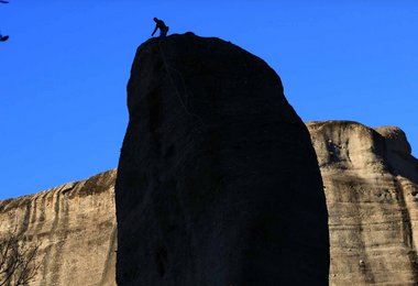 Die Slihouette der Adrachti in Meteora (Turm 7)