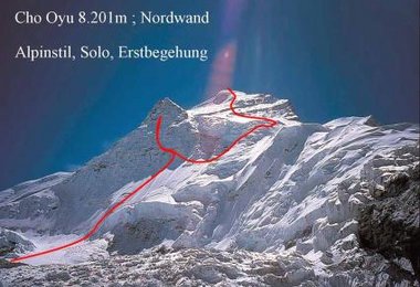 Cho Oyu Nordwand mit Junge Face