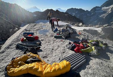 Der Biwakplatz am Gletscherrand