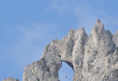 Meßnerinloch Highline - free solo onsight (c) Heinz Höfer