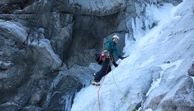 Die ersten Meter im Tristenbach Eisfall